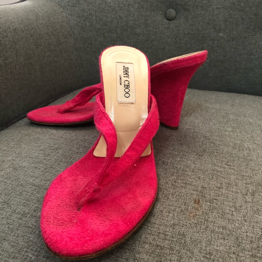 Pink Jimmy Choo Wedges, EUC
